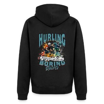 Hurling parce que la vie est trop courte pour les sports ennuyeux - Veste à capuche bio Premium Unisexe - noir - Dos - Nico (187cm)