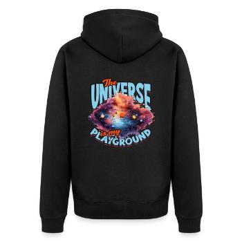 Astrophotographie L’univers est mon terrain de jeu - Veste à capuche bio Premium Unisexe - noir - Dos - Nico (187cm)