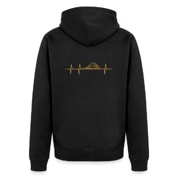 forecast Roller Coaster rollercoaster - Unisex Premium Bio Zip Hoodie - Schwarz - Hinten - Nico (187cm)