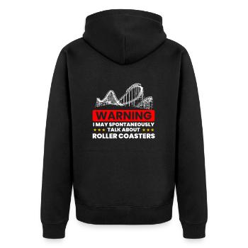 Talk Spontaneously Rollercoasters - Unisex Premium Organic Zip Hoodie - black - Back - Nico (187cm)