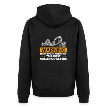 Talk Spontaneously Rollercoasters - Unisex Premium Organic Zip Hoodie - black - Back - Nico (187cm)