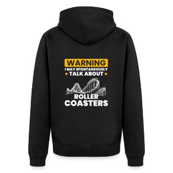 Talk Spontaneously Rollercoasters - Unisex Premium Organic Zip Hoodie - black - Back - Nico (187cm)