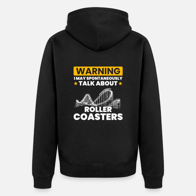 talk spontaneously rollercoasters - Unisex Premium Bio Zip Hoodie - Schwarz