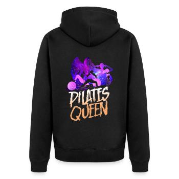 Pilates Instructor Teacher Pilates - Unisex Premium Bio Zip Hoodie - Schwarz - Hinten - Nico (187cm)