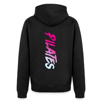 Pilates Instructor Teacher Pilates - Unisex Premium Bio Zip Hoodie - Schwarz - Hinten - Nico (187cm)