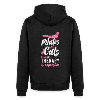 Instructeur de Pilates Enseignant Chat - Veste à capuche bio Premium Unisexe - noir - Dos - Nico (187cm)