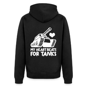 MBT Tank Driver Tank Combat Tanks - Unisex Premium Bio Zip Hoodie - Schwarz - Hinten - Nico (187cm)