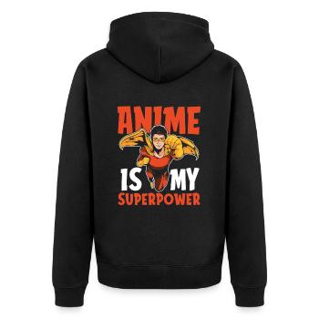 Anime Manga - Unisex Premium Bio Zip Hoodie - Schwarz - Hinten - Nico (187cm)