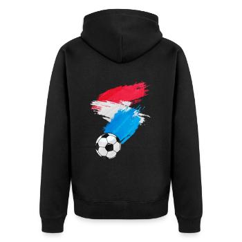 Drapeau du Luxembourg Football - Veste à capuche bio Premium Unisexe - noir - Dos - Nico (187cm)