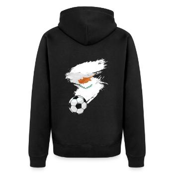 Zypern Fußball Fußball Flagge - Unisex Premium Bio Zip Hoodie - Schwarz - Hinten - Nico (187cm)