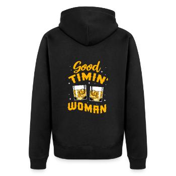 Country Music Countrymusic Geschenk - Unisex Premium Bio Zip Hoodie - Schwarz - Hinten - Nico (187cm)