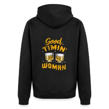 Pays - Veste à capuche bio Premium Unisexe - noir - Dos - Nico (187cm)