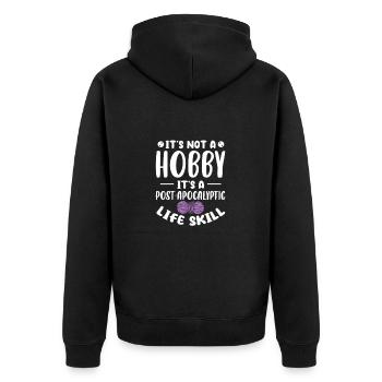 Crochet Knitting Sewing Seamstress Gift - Unisex Premium Organic Zip Hoodie - black - Back - Nico (187cm)