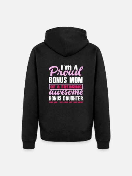 Stepmom Stepdaughter Gift - Unisex Premium Organic Zip Hoodie - black