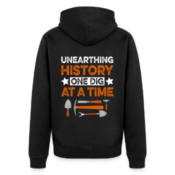 Unique fun design for - Unisex Premium Organic Zip Hoodie - black - Back - Nico (187cm)