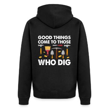 Archäologie Für Männer, Frauen, Anthropologie - Unisex Premium Bio Zip Hoodie - Schwarz - Hinten - Nico (187cm)
