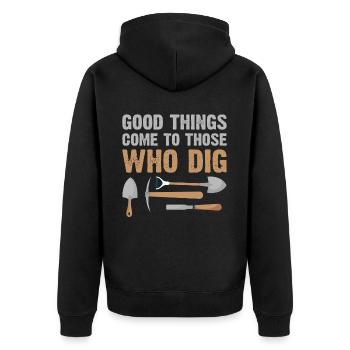 Archäologie Für Männer, Frauen, Anthropologie - Unisex Premium Bio Zip Hoodie - Schwarz - Hinten - Nico (187cm)