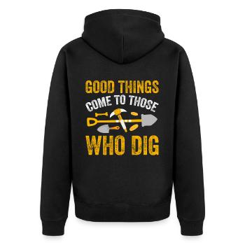 Archäologie Für Männer, Frauen, Anthropologie - Unisex Premium Bio Zip Hoodie - Schwarz - Hinten - Nico (187cm)