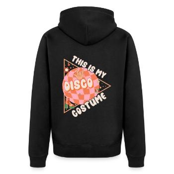 Disco Groovy Hippie 70s 80s Vintage Seventies - Unisex Premium Organic Zip Hoodie - black - Back - Nico (187cm)