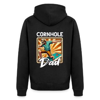 Papa Cornhole - Veste à capuche bio Premium Unisexe - noir - Dos - Nico (187cm)