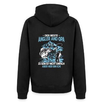 Être le meilleur pêcheur et le meilleur grand-père n’est pas facile - Veste à capuche bio Premium Unisexe - noir - Dos - Nico (187cm)