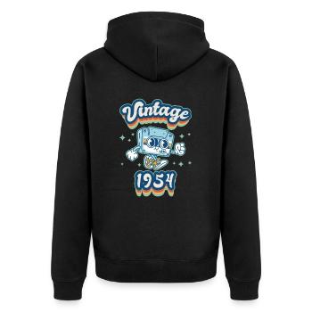1954 Anniversaire Né En 1954 Rétro Vintage - Veste à capuche bio Premium Unisexe - noir - Dos - Nico (187cm)