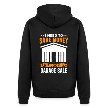 Garage Sale - Unisex Premium Bio Zip Hoodie - Schwarz - Hinten - Nico (187cm)