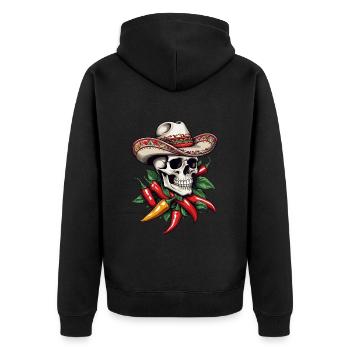 Esthétique Chili Skull Design Style mexicain - Veste à capuche bio Premium Unisexe - noir - Dos - Nico (187cm)