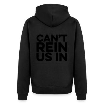 Horse Equestrian Sports - Unisex Premium Organic Zip Hoodie - black - Back - Nico (187cm)