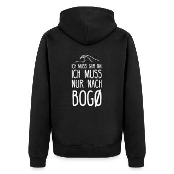 Bogo I dänische Insel Motiv für Dänen - Unisex Premium Bio Zip Hoodie - Schwarz - Hinten - Nico (187cm)
