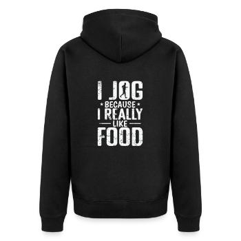 Je fais du jogging parce que j’aime vraiment le jogging alimentaire - Veste à capuche bio Premium Unisexe - noir - Dos - Nico (187cm)