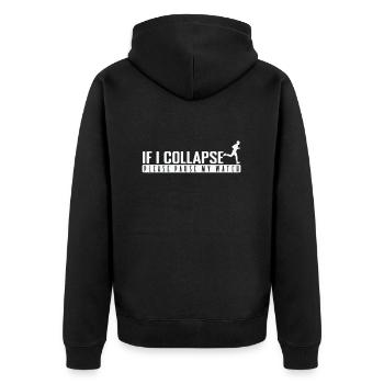 Si je m’effondre, veuillez mettre ma montre en pause - Veste à capuche bio Premium Unisexe - noir - Dos - Nico (187cm)