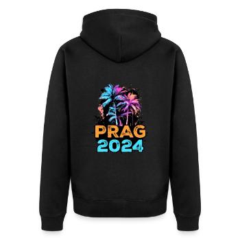 Tournée Prague 2024 - Veste à capuche bio Premium Unisexe - noir - Dos - Nico (187cm)