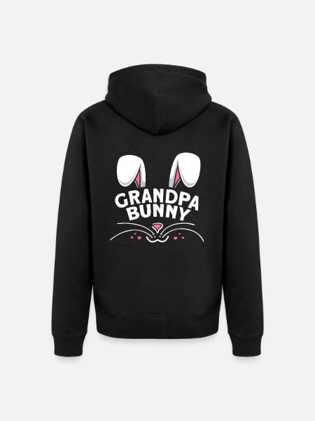 Grandpa Bunny - Unisex Premium Organic Zip Hoodie - black