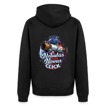 Astrophotographie Nébuleuses et novas en un clic - Veste à capuche bio Premium Unisexe - noir - Dos - Nico (187cm)