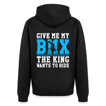BMX Rider Vélo Stunt Racing Enfants Garçons - Veste à capuche bio Premium Unisexe - noir - Dos - Nico (187cm)