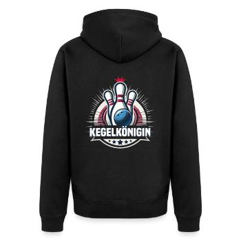 Bowling Queen Bowling Club Design for Bowling - Unisex Premium Organic Zip Hoodie - black - Back - Nico (187cm)