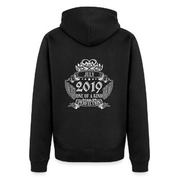 One of a Kind July 2019 Birthday - Unisex Premium Organic Zip Hoodie - black - Back - Nico (187cm)
