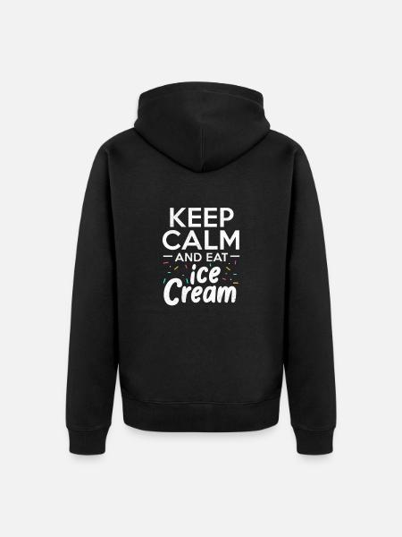 Eiscreme - Unisex Premium Bio Zip Hoodie - Schwarz
