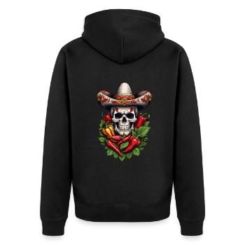 Esthétique Chili Skull Design Style mexicain - Veste à capuche bio Premium Unisexe - noir - Dos - Nico (187cm)
