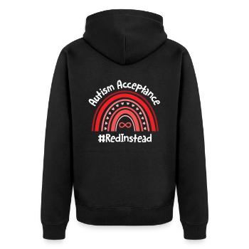 Autismus Awareness Day Autist Geschenk - Unisex Premium Bio Zip Hoodie - Schwarz - Hinten - Nico (187cm)