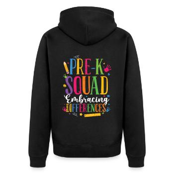 Autism - Unisex Premium Organic Zip Hoodie - black - Back - Nico (187cm)