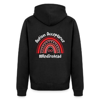 Autism - Unisex Premium Organic Zip Hoodie - black - Back - Nico (187cm)