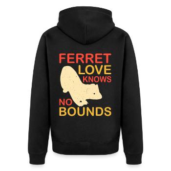 Entfessle Deinen Inneren Frettchenliebhaber Mit - Unisex Premium Bio Zip Hoodie - Schwarz - Hinten - Nico (187cm)