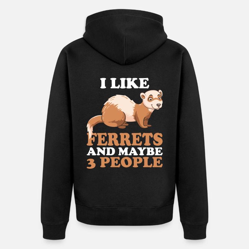 Furet J’aime les furets - Veste à capuche bio Premium Unisexe - noir