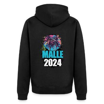 L’équipe de la tournée Malle 2024 - Veste à capuche bio Premium Unisexe - noir - Dos - Nico (187cm)