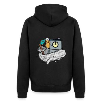 Gens De Mer, Poisson, Bateau, Animaux Marins, Pêcheur, Ahoy, Lac - Veste à capuche bio Premium Unisexe - noir - Dos - Nico (187cm)