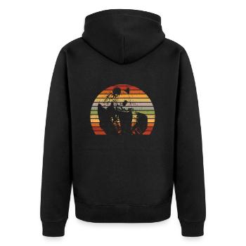 Panda Bear Japanese Panda - Unisex Premium Organic Zip Hoodie - black - Back - Nico (187cm)