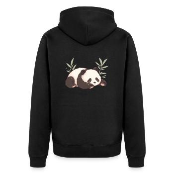 Panda Bear Sleeping Japanese Panda - Unisex Premium Organic Zip Hoodie - black - Back - Nico (187cm)