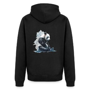 Panda Bear Aquarelles Panda japonais - Veste à capuche bio Premium Unisexe - noir - Dos - Nico (187cm)